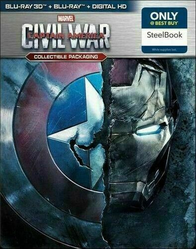 Captain America: Civil War 3D - Ltd. Ed. Steelbook [Blu-ray 3D + Blu-ray] New!!