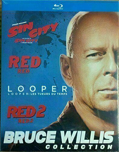 Bruce Willis Collection 4-Films - RED 1, RED 2, Looper & Sin City [Blu-ray] New!