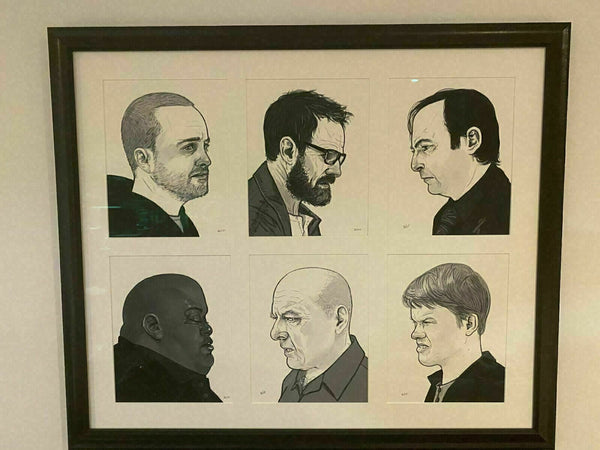 Breaking Bad Portraits by Mike Mitchell Museum Glass Mondo Poster
