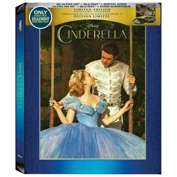 Disney - Cinderella (2015) Limited Edition Steelbook [UHD 4K - Blu-ray] New!