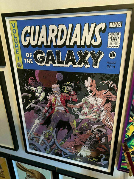 Guardians of the Galaxy by Paolo Rivera Variant Framed Museum Glass Mondo Poster