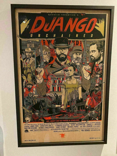 Django Unchained by Stout on Wood Mondo Poster Framed