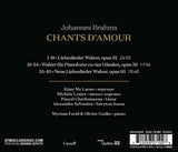 Johannes Brahms: Chants d'amour  [CD] New!!!